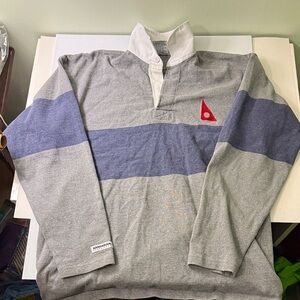 Barbarian Vintage Rugby Shirt, Gray and Blue Men's Shirt, Made in Canada